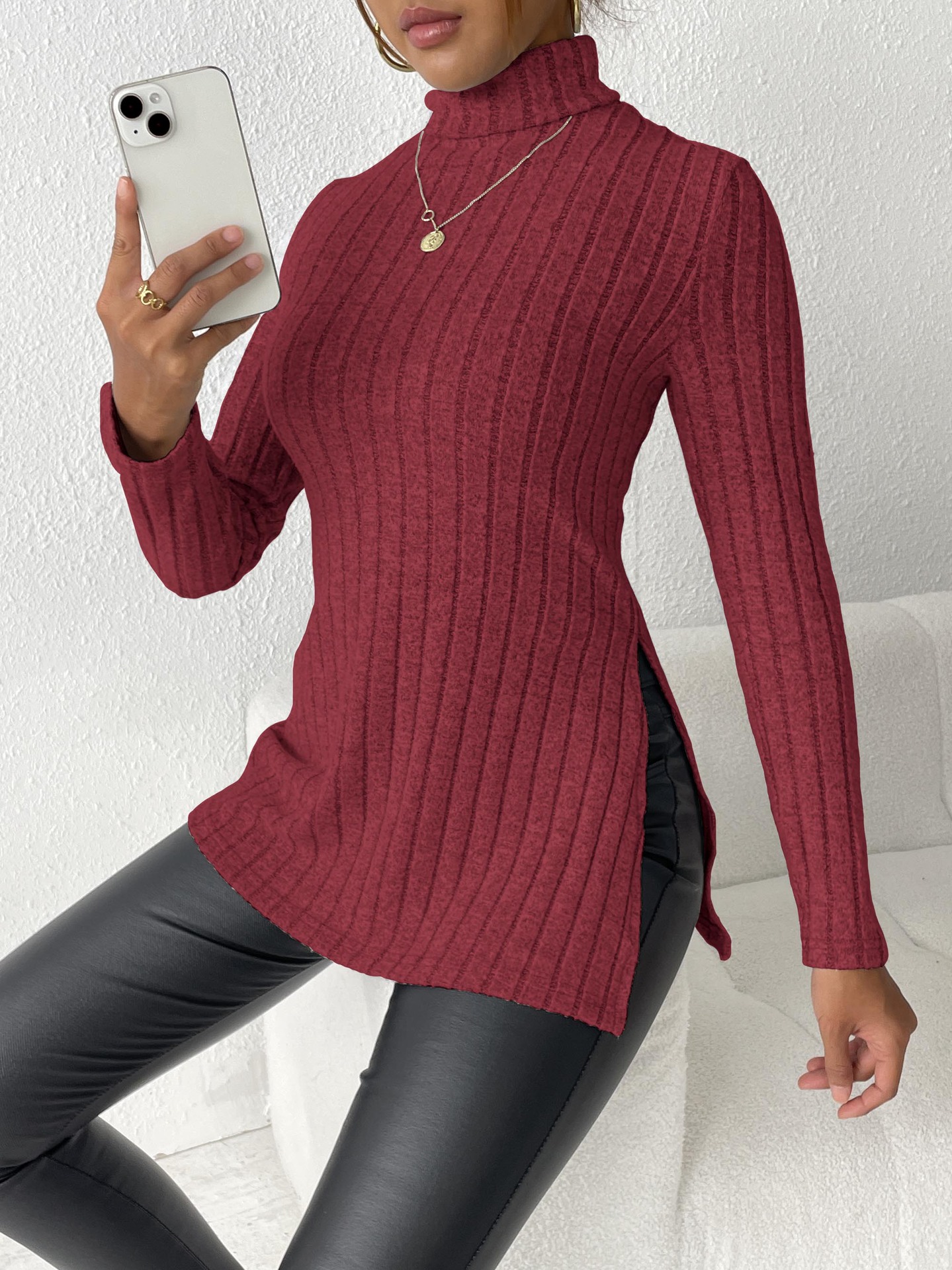 Women's Turtleneck Pullover Clothing Sweater